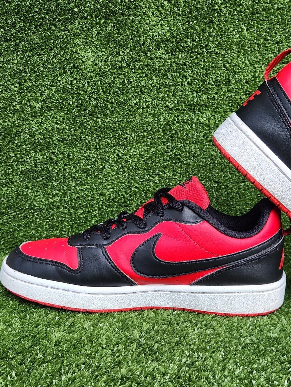 Nike Court Borough Low Big Girls Kids Size 5.5 Youth Red Black Sneakers Shoes